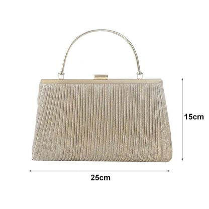 Female Fashionable Evening Handbag Metal Handle Day Clutch Purse Women Chains Wedding Party Chains Bags