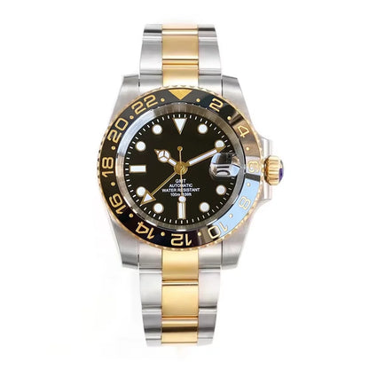 200m Waterproof NH34A Automatic Mechanical Diver Watch for Men GMT Movement Luminous Jubilee Strap Dual Time Glide Lock Buckle