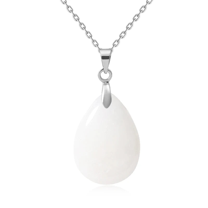 Natural Stone Crystal Pendant Teardrop Fashion Necklace For Diy Necklace Earrings Making Jewelry Christmas Friendship Gift