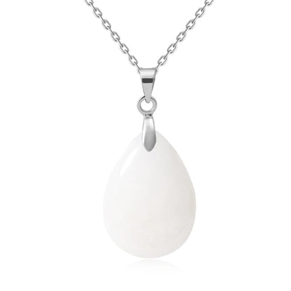 Natural Stone Crystal Pendant Teardrop Fashion Necklace For Diy Necklace Earrings Making Jewelry Christmas Friendship Gift