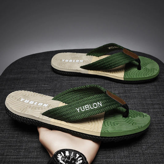 Men's Non-Slip Summer Flip-Flops Beach Wear Fashion Soft Sole Outdoor Leisure Footwear Personality Style