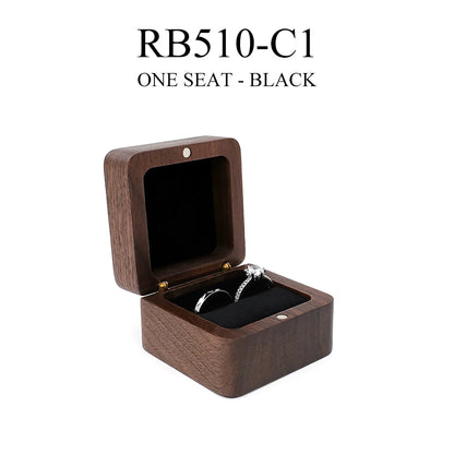Real Walnut Wood Jewellery Box Wholesale Pendant Necklace Ring earring Gift Display Packaging Case with Velvet Interior