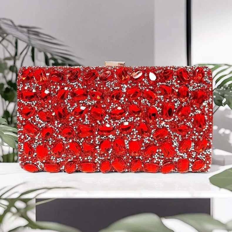 Luxury Diamond Clutch Bag Elegant Stylish Multi-color Square Fashionable Dress Cheongsam  Evening Bag for Wedding Dinner Party
