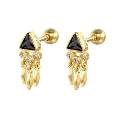 YUXINTOME Small 925 Sterling Silver Ear Needle C-Shaped Cartilage Piercing Stud Earrings For Women cartilage perforation Jewelry