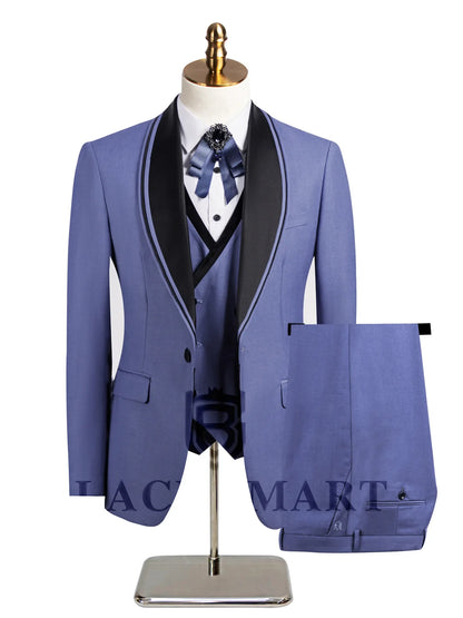 Men's Three-piece Wedding Tuxedo (Jacket + Vest + Pants) Fashion Show Concert Groom Engagement Cocktail Summer Party Men's Suit
