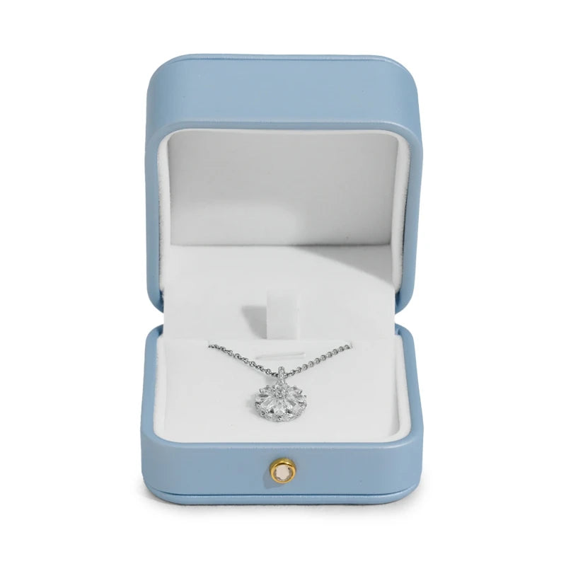Oirlv Blue Jewelry Box Gift Boxes PU Leather Jewelry Boxes Wholesale Blue Wedding Ring Earring Bracelet Necklace Jewelry Box Set