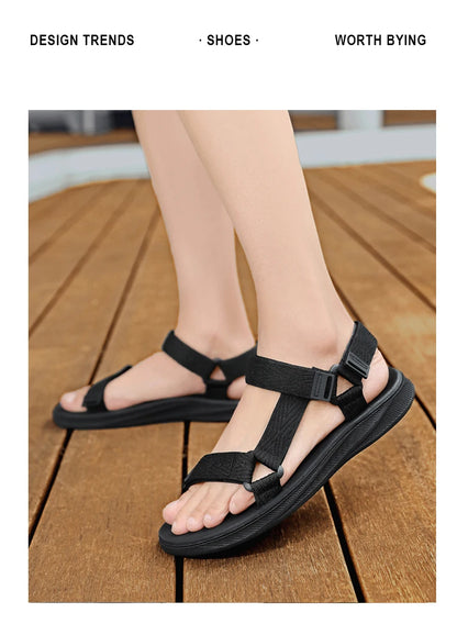 Summer Outdoor Wadable Sandals Man Arch Support Yoga Mat Insole Gladiator Open Beach Slippers Antiskid Durable Flat Men Shoe