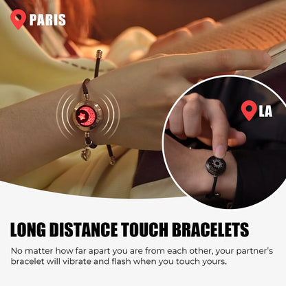 Totwoo Romantic Couple Gift Smart Bluetooth Bracelets with Vibration Reminder for iOS Android Long Distance