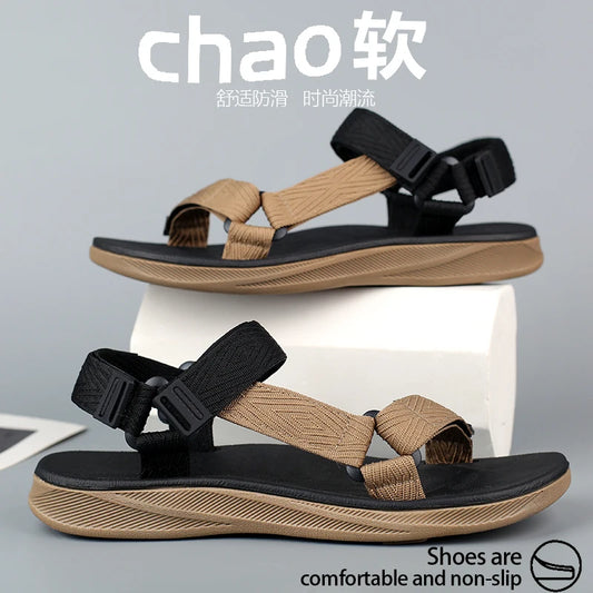 Summer Outdoor Wadable Sandals Man Arch Support Yoga Mat Insole Gladiator Open Beach Slippers Antiskid Durable Flat Men Shoe