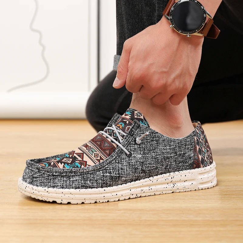 Comfortable Men Casual Canvas Shoes Men Loafers Mocassin Homme Moccasins Summer Popular Streetwear Plus Big Size 48