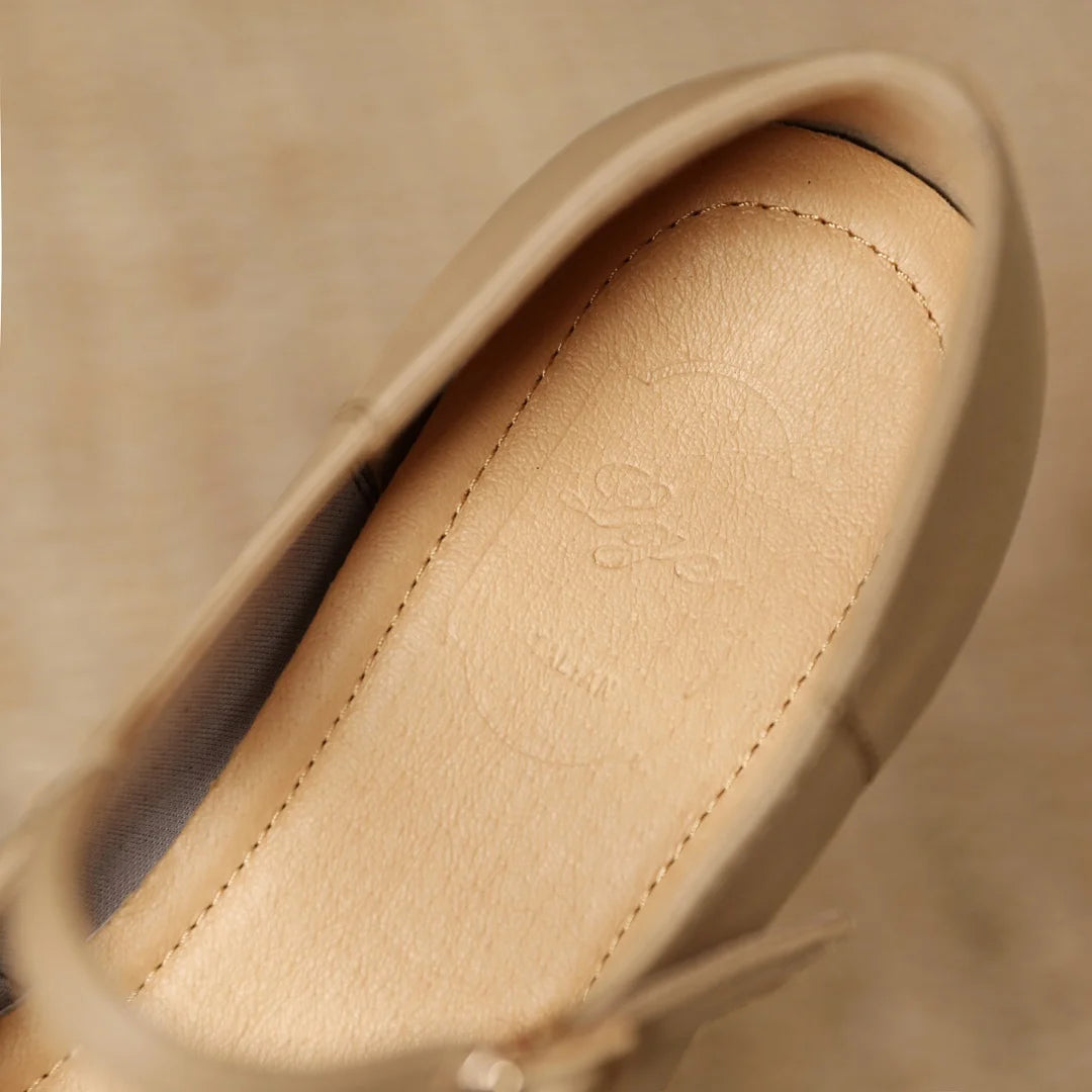 Women's sheepskin round toe slip-on Mary Jane ballet flats soft comfortable casual female ballerinas daily slim shoes for woman