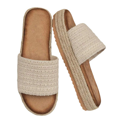 2025 Summer Women's Outdoor Platform Casual Round Toe Sandals Plus Size Simple Design Ladies Slippers For Beach Wear Female
