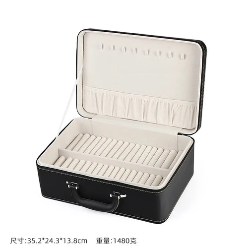 Big Size Jewelry Box Organizer Leather Jewelry Boxes for Women Bracelet Velvet Tray Display Stand Accessories Collection Gift