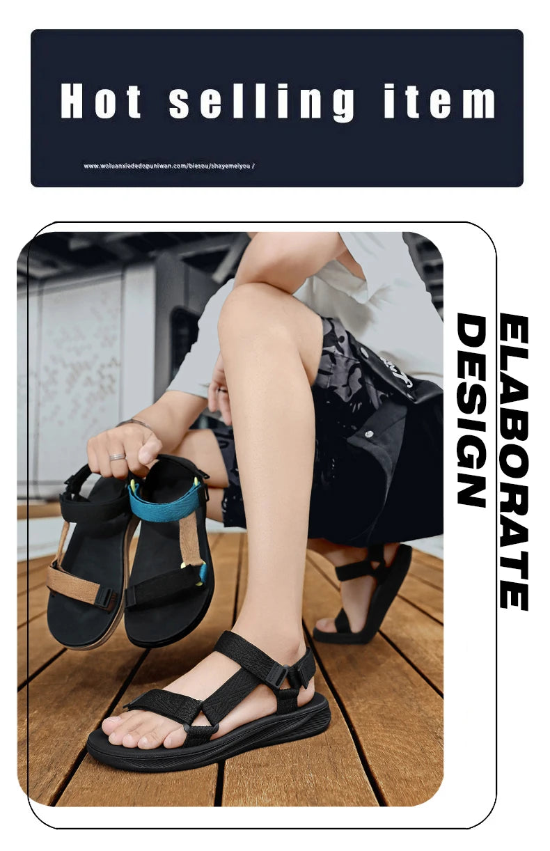 Summer Outdoor Wadable Sandals Man Arch Support Yoga Mat Insole Gladiator Open Beach Slippers Antiskid Durable Flat Men Shoe