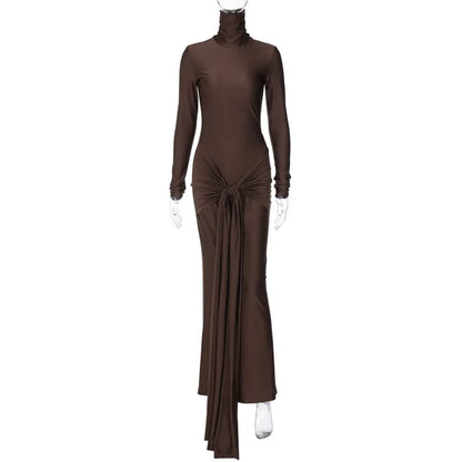 Hawthaw Women 2024 Spring Autumn Fashion Long Sleeve Party Club Streetwear Bodycon Red Long Dress Wholesale Items For Business