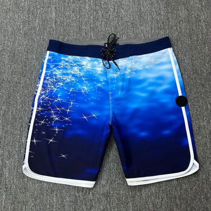 Plus size 28 38 Men's Beach Board Shorts 4-way Stretch Casual Sport Quick dry Waterproof Swim Surfing Diving Bermuda Trunks