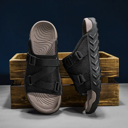 Men's Thick Soled Round Toe Fashionable Slippers Women's Comfortable Breathable Casual, Wear-resistant Sandals Summer Slippers