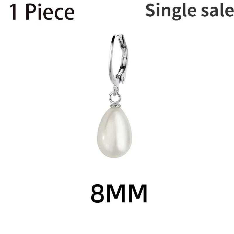Real 925 Sterling Silver 1 Piece Baroque Pearl Hoop Earrings for Women Trendy Fine Jewelry Minmalist Water Drop Accessory