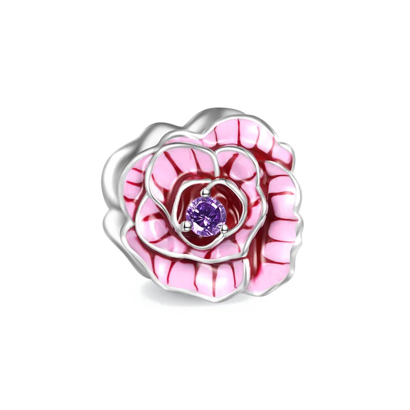 Hot Selling 925 Silver Cherry Pink Flower Bead Fit Original European Charms Bracelet Necklace For Women Fashion 2023