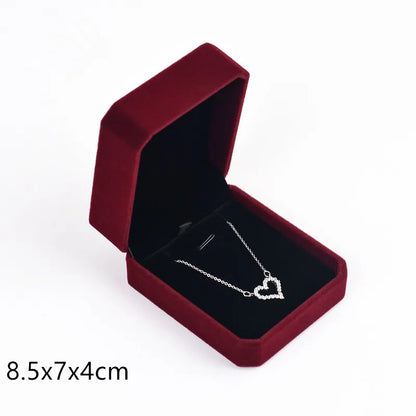 High-End Red Velvet Jewelry Organizer Earrings Ring Necklace Bracelet Pendant Storage Box Exquisite Gift Packaging Jewelry Case