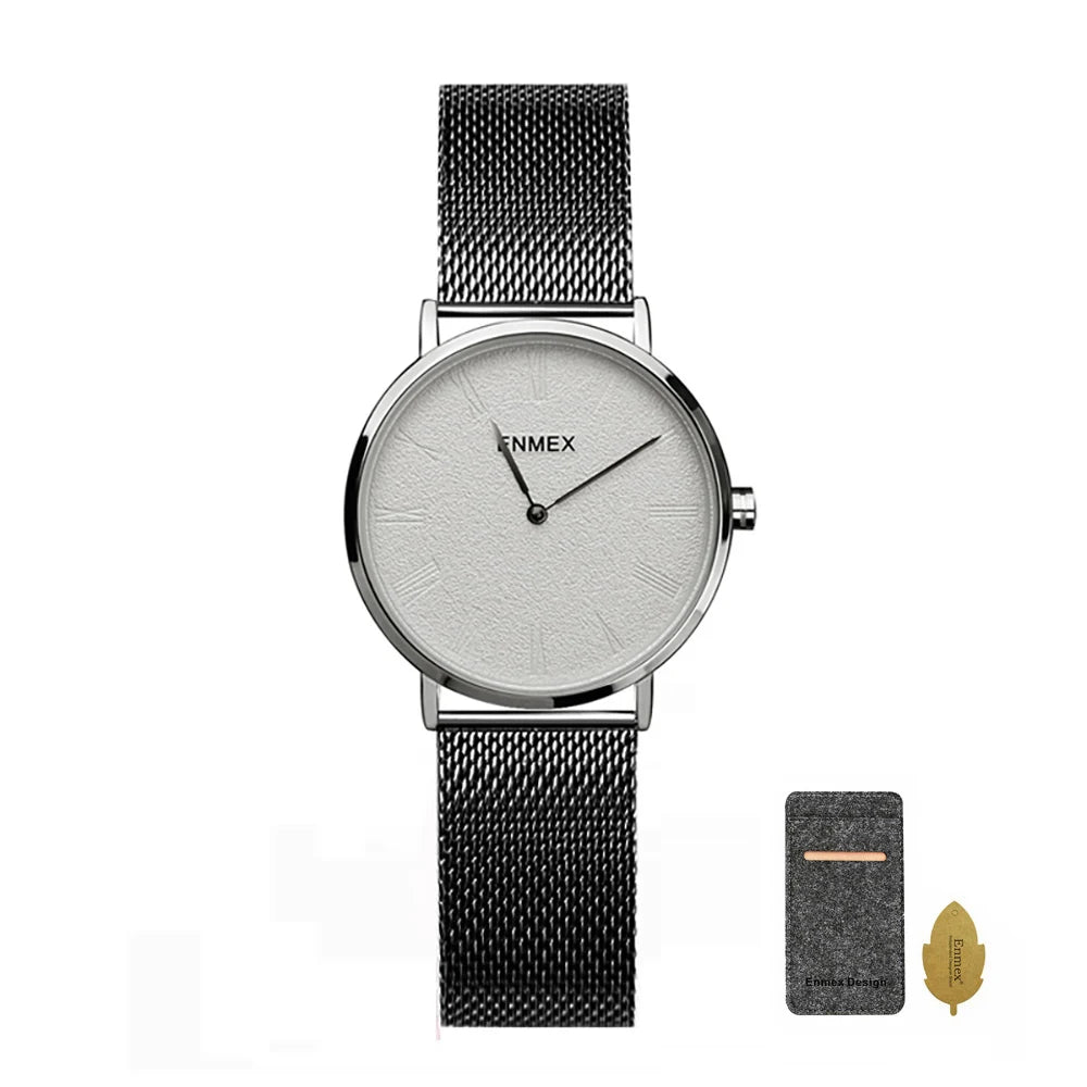 High Quality Matte Texture Dial, Stainless Steel Mesh Strap,Stylish Unisex Watch for Dad & Daily Wear,Best Gifts For Friends.
