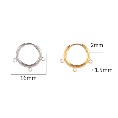 10pcs/Lot 316L Stainless Steel Hoop Earrings Findings Round Earrings Base For DIY Earrings Jewelry Making Supplies Accessories