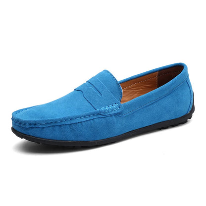 YRZL Men suede Loafers Breathable Driving Outdoor Casual Slip on Shoes for Man Lightweight Comfortable Non Slip Summer Men Shoes