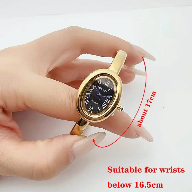 Famous Brand Women Watch Diamond Encrusted Oval Dial Quartz Wristwatch Luxury Gift Bracelet Watch Dropshipping Clock Reloj Mujer