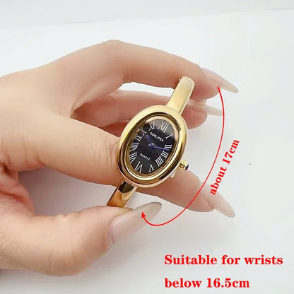 Famous Brand Women Watch Diamond Encrusted Oval Dial Quartz Wristwatch Luxury Gift Bracelet Watch Dropshipping Clock Reloj Mujer