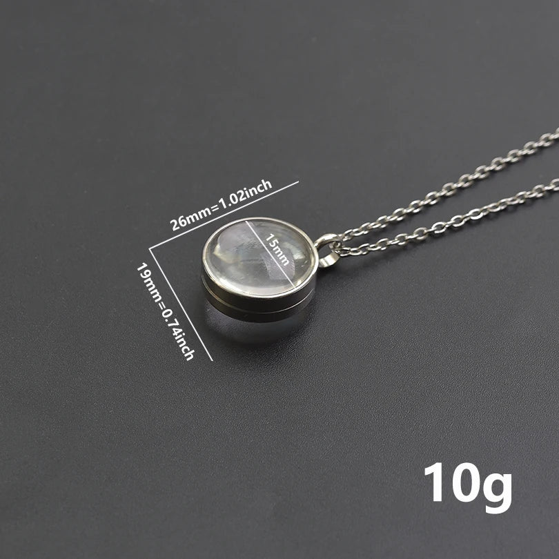 New Mix Size Round Living Memory Photo Locket Pendant Necklace Biconvex Glass Twist Stainless Steel Necklaces For Women Men Gift