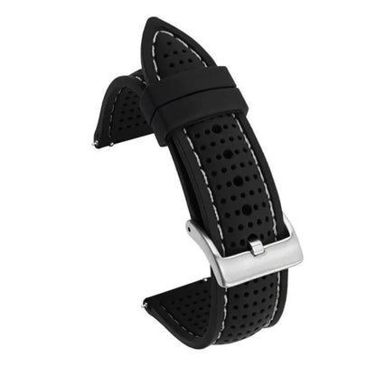 Universal Breathable Silicone Sports Band For 18mm 20mm 22mm 24mm Rubber Strap For T-issot O-mega Accessories Silver Buckle