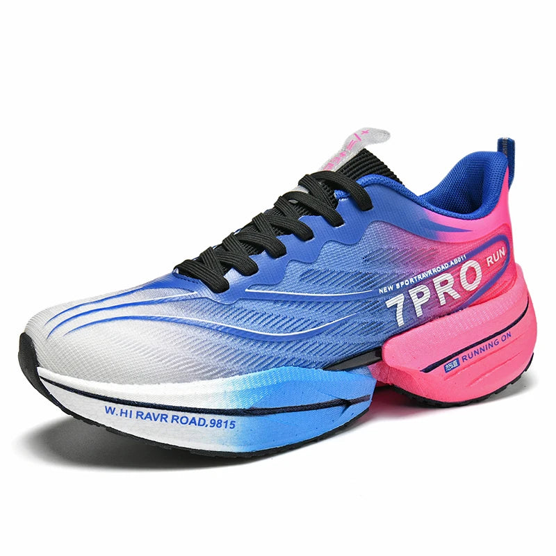 Carbon Plate Couple's Running Shoes Shock-Absorbing Rebound Ultra-Light Sports Shoes for Men and Women Summer Mesh Breathable Po