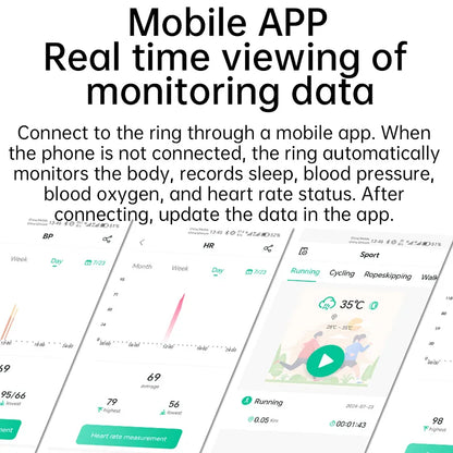 Smart Ring Bluetooth 5.1 Sleep Camera Remote Control Multiple Exercise Modes Wearable Fitness Ring