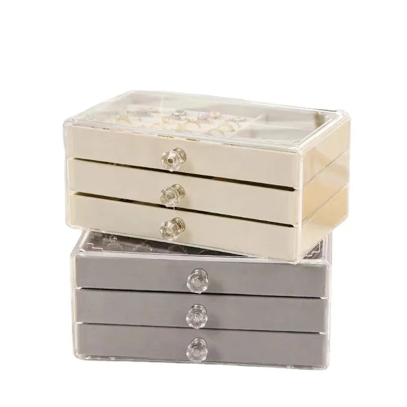 Jewelry Box 2025 New Large Capacity Exquisite Earrings Necklace Storage Ring  jewlery box  packaging box  jewelry organizer