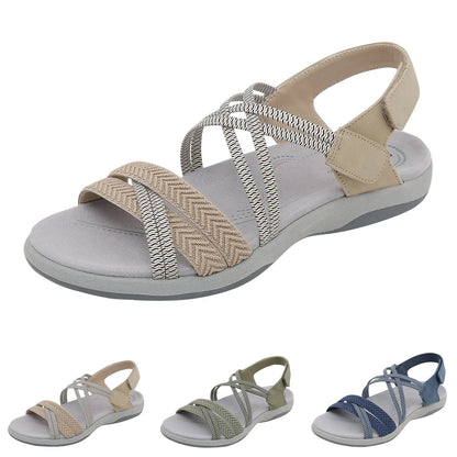 Leopard Print Sandals For Women Women'S Summer Fashion Open Toe Solid Color Adjustable Elastic Sandals For Women сандали женские