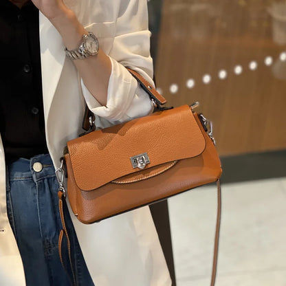 Genuine Leather Women's Bags Fashion Ladies Casual Handbags Soft Cow Leather Versatile One Shoulder Messenger Bag High Quality