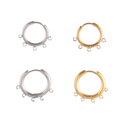 10pcs/Lot 316L Stainless Steel Hoop Earrings Findings Round Earrings Base For DIY Earrings Jewelry Making Supplies Accessories