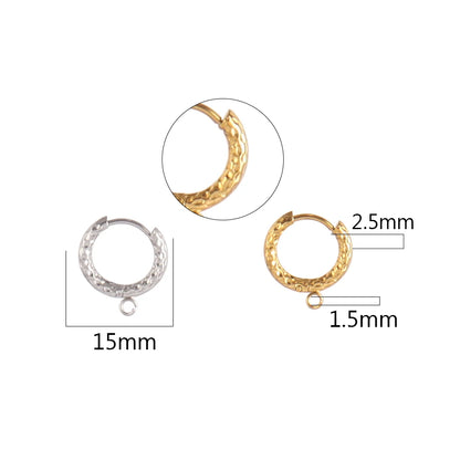 10pcs/Lot 316L Stainless Steel Hoop Earrings Findings Round Earrings Base For DIY Earrings Jewelry Making Supplies Accessories