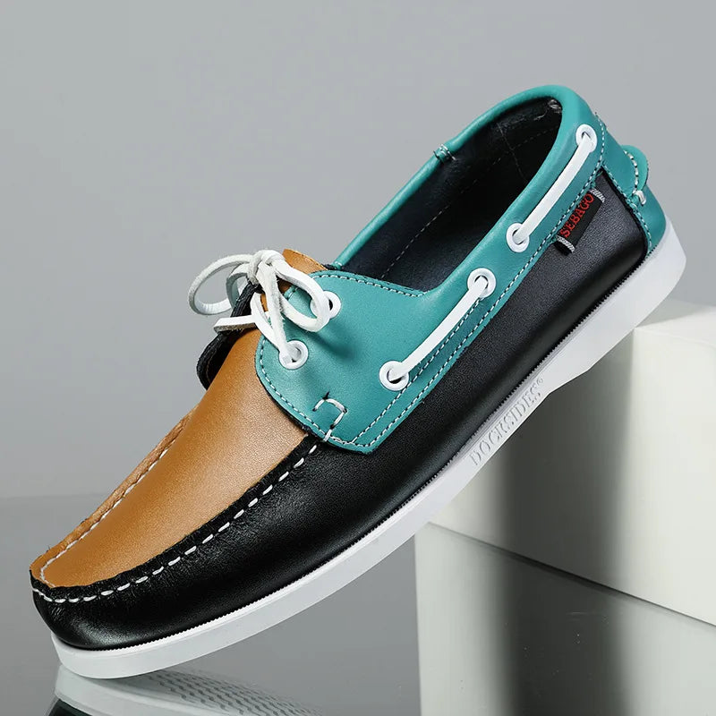 High Quality Genuine Leather Loafers Men's Moccasin Sneakers Men Outdoor Casual Shoes Designer Soft Sole Breathable Leather Shoe