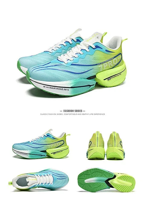 Carbon Plate Couple's Running Shoes Shock-Absorbing Rebound Ultra-Light Sports Shoes for Men and Women Summer Mesh Breathable Po