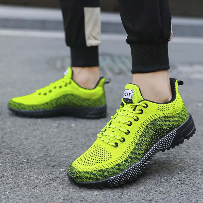 Summer Men's New Mesh Strap Tennis Sports Running Shoes Large Breathable Work and Leisure Vulcanized Shoes Zapatillas Hombre