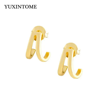 YUXINTOME Small 925 Sterling Silver Ear Needle C-Shaped Cartilage Piercing Stud Earrings For Women cartilage perforation Jewelry