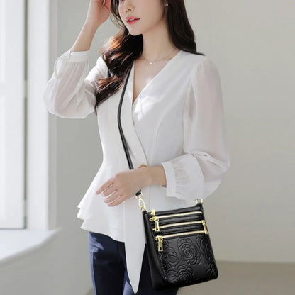 Three Zippers Design Crossbody Bags for Women Soft Leather Handbags High Quality Shoulder Bag Bolsa Women Messenger Bags Sac