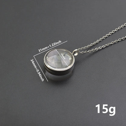 New Mix Size Round Living Memory Photo Locket Pendant Necklace Biconvex Glass Twist Stainless Steel Necklaces For Women Men Gift