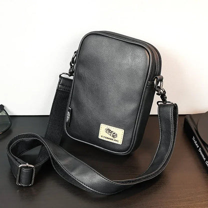 Men's Cross Shoulder Bag Small Crossbody Bags for Man 2025 Leather Fashion Sling Messenger Mobile Phone Bags Mini Male Handbag