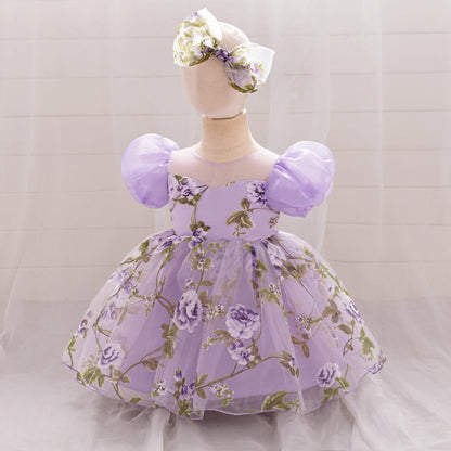 Toddler Girl Summer Casual Dresses Baby Girls Party Dress Kids Wedding Bridesmaid Floral Princess Gown Children Holiday Costumes