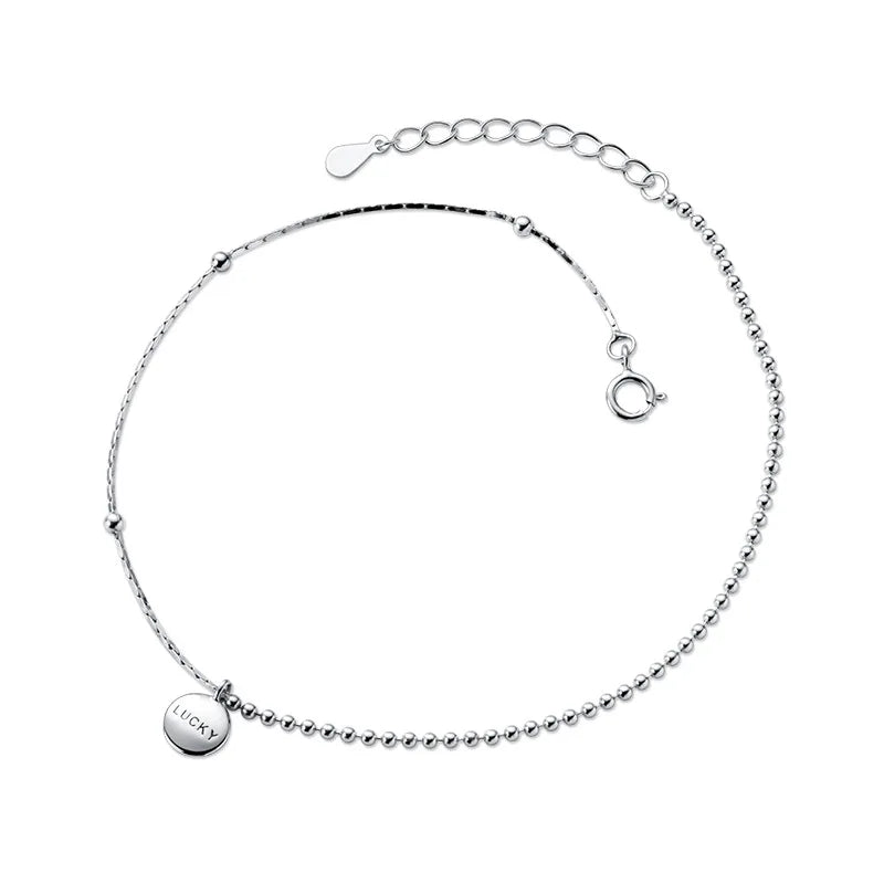 Trustdavis Minimalist 100% 925 Sterling Silver Fashion Babysbreath Chain Anklets For Women Wedding Silver 925 Jewelry Gift DA985