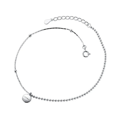 Trustdavis Minimalist 100% 925 Sterling Silver Fashion Babysbreath Chain Anklets For Women Wedding Silver 925 Jewelry Gift DA985