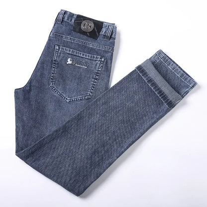 2024 Summer Thin  Elastic Fit Men's Jeans Loose Straight Leg Denim Pants