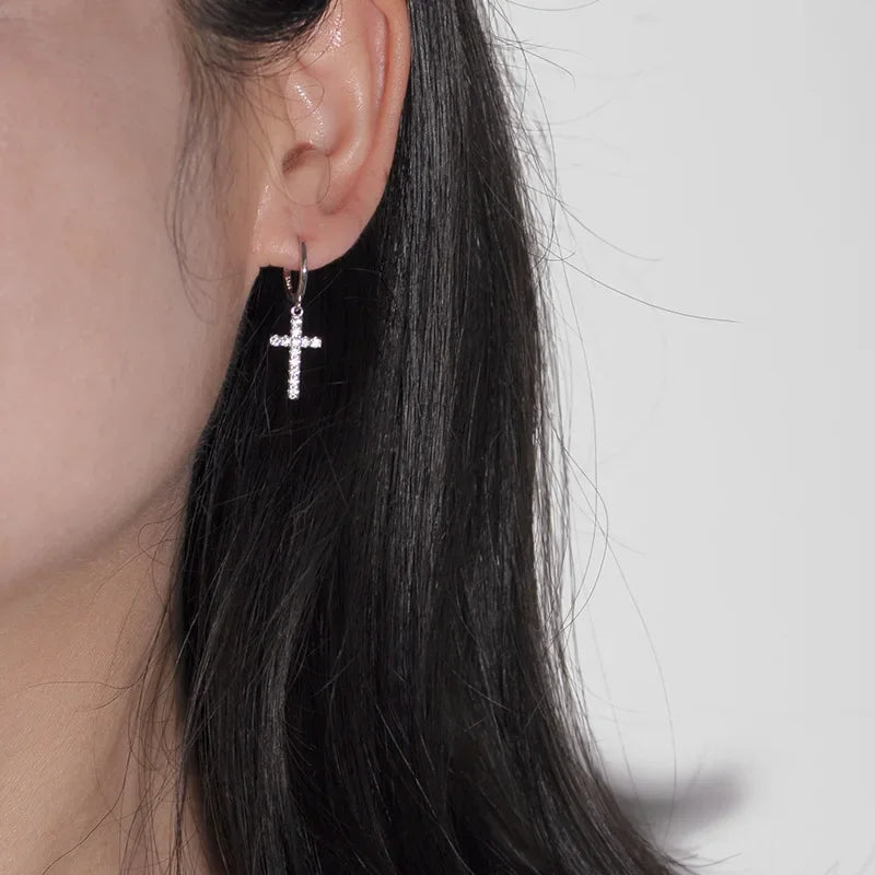 925 Sterling Silver Cross Earrings Creative Hot Sexy Jewelry For Women Gift Customized